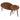 Industrial-style rustic nesting coffee tables with raised tray tops and sturdy metal legs.