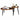 Elegant rustic oblong coffee tables set with smooth rounded edges and black iron legs.