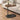 C-shaped sofa table in oak finish, sliding easily under chairs or sofas
