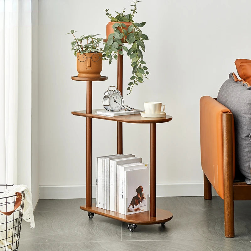 Rolling Wooden Side Table Rack – Spacier